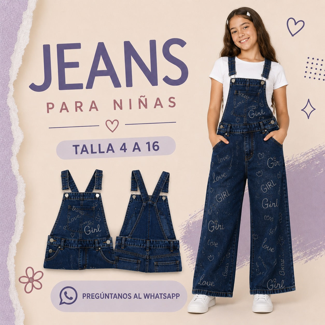 Jardinera Wide Leg Girl™ 💜 Estilo para destacar