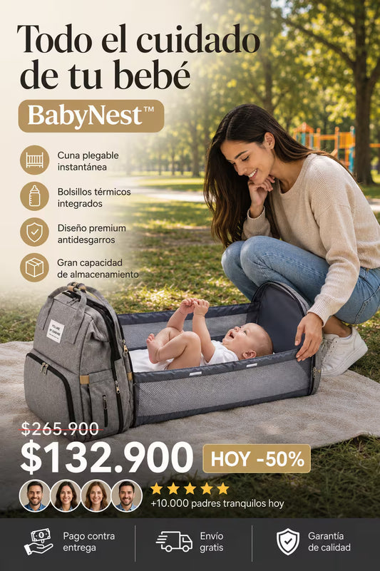BabyNest™ | La Pañalera Perfecta 2 en 1 Ideal para Padres Primerizos